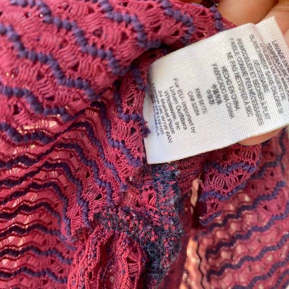 Free People Crochet Purple Blue Peplum Tank Blouse Size XS - Picture 4 of 7